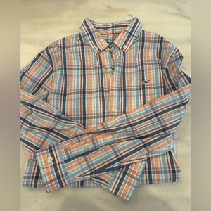 Boys, vineyard vines, performance whale shirt plaid size 8-10